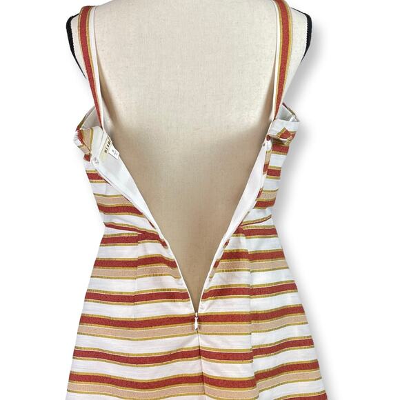 Mi Ami Retro Striped Sleeveless Fit and Flare Knee Length Dress Lined Medium - Picture 5 of 7